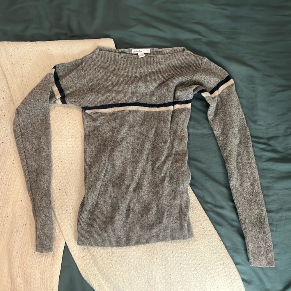 Grey striped sweater